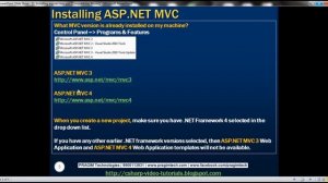 Installing aspnet mvc - Part 1