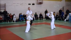 КУДО Семён Орлов (синий пояс) Тихвин 29.10.16 -первый бой #kudo