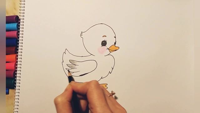 как нарисовать уточку легко смотреть онлайн