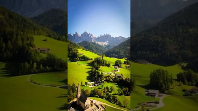 Италия. Val di Funes — горный курорт, итальянский муниципалитет, расположенный в регионе Трентино-Ал