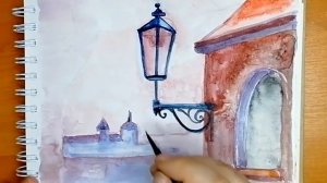 Как нарисовать городской пейзаж акварелью