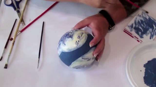 Декупаж пенопластового шара Новогодняя игрушка смотреть онлайн