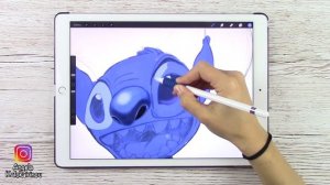 IPAD ART: Let's draw Stitch on iPad from  Disney Lilo and Stitch | Procreate + iPad Pro