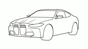 How to draw a BMW M4 G82 2021 / drawing bmw m3 4 series competition 2020 car