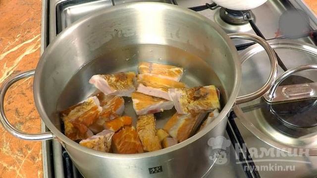 Суп с чечевицей и копчеными ребрами