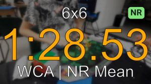 1:28.54 Official 6x6 NR Mean (1:26.61 NR Single) // Cubing Kazakhstan Nationals 2023