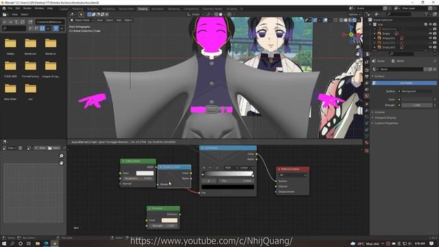Blender Anime Modeling Shinobu Kochou - Kimetsu no Yaiba [FREE MODEL] | Nhij Quang