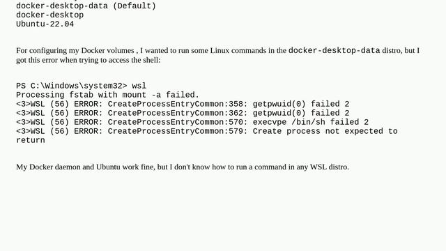 WSL Error-Processing fstab with mount -a failed смотреть онлайн