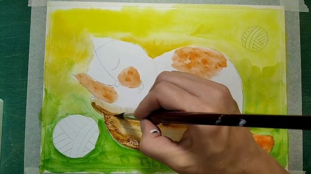 Рисуем Котика в корзинке. смотреть онлайн