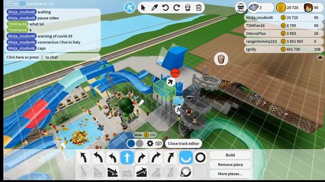 Part 7 ROBLOX Water Park World - New Tube Slide Under The Resturant Area! смотреть онлайн