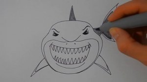 Как ПРОСТО нарисовать АКУЛУ, Рисуем Просто/709/How TO just draw a SHARK, Draw Just
