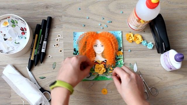 Открытка своими руками/ Скрапбукинг/tutorial Handmade card with flowers/ Scrapbooking