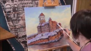 Рисуем акрилом и маслом объемную картину с применением структурной пасты!С озвучиванием действий!