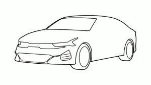 How to draw a KIA K5 2020 / drawing kia k5 GT line 2019 car