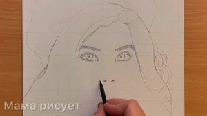 Милана Хаметова рисуем портрет блогера поэтапно