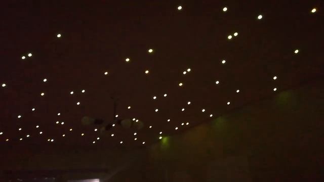 Потолок из гипсокартона. Звёздное небо из светодиодов. смотреть онлайн