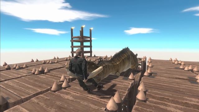 Carcharodontosaurus Battles on Tilting Tower Animal Revolt Battle Simulator смотреть онлайн