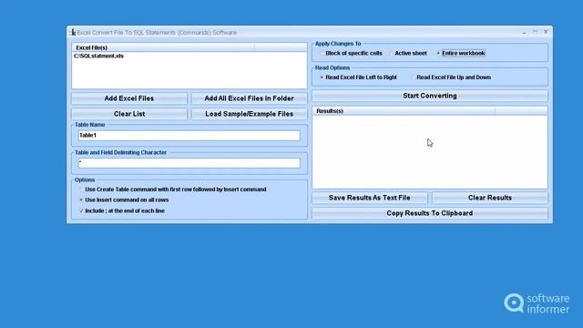 Working with Excel Convert File To SQL Statements (Commands) Software смотреть онлайн