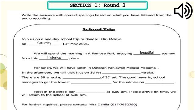 SELF ACCESS LEARNING - UNIT 8: WHERE WERE YOU YESTERDAY? LISTENING SKILL
