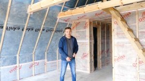 Дом A-Frame 6x8 в комплектации теплый контур (треугольный дом, дом шалаш).