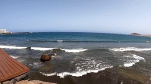 What happened on the beach El Médano. Tenerife. Spain 4K