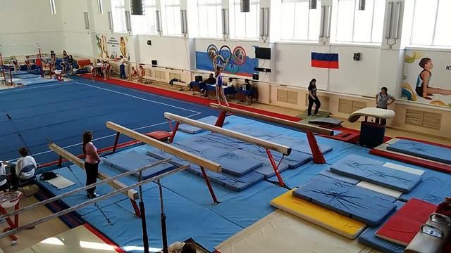 Спортивная гимнастика  Карина Ахтямова бревно