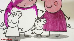 Peppa Pig and Her Family Coloring Book Coloring Pages, Video For Kids 