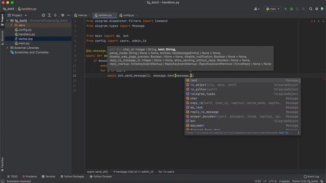 Telegram бот на Python | Рассылка смотреть онлайн