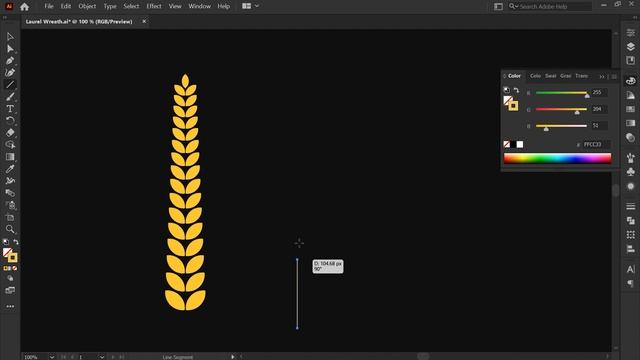 Laurel Wreath Vector Design in Adobe Illustrator