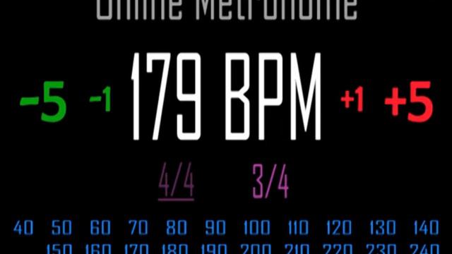 Metronomo Online - Online Metronome - 179 BPM 3/4 смотреть онлайн