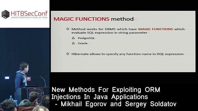 #HITB2016AMS D2T2 - New Methods For Exploiting ORM Injections - Mikhail Egorov and Sergey Soldatov смотреть онлайн