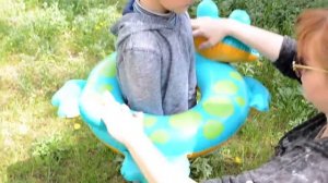 Надувной плавательный круг для плавания игрушка крокодил Intex 58221 66х56см