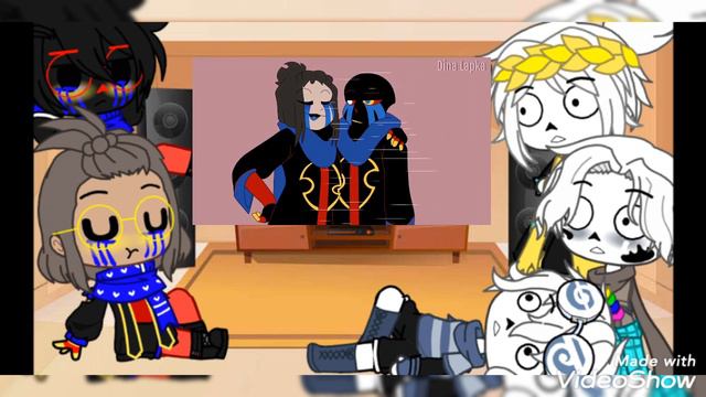Реакция Сансов и ЭррорДины на меме (Go Hard + Error Sans)