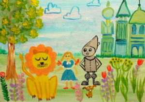 Как нарисовать сказку "Волшебник изумрудного города".