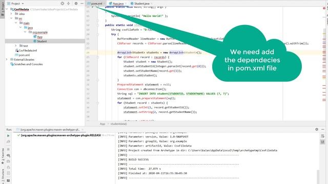 How To Read Data From .CSV File and store into mysql Database Using intellij IDE | Maven Project. смотреть онлайн