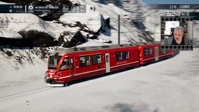 Livestream TSW4  RVG Bernina Linie Ospizio Bernina - Tirano  Aufzeichnung vom 16.01.2024 tsw4