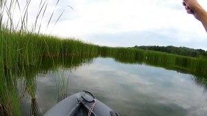 Рыбалка на кита с лодки. Вваливаю из обоих стволов. Озеро Лакаш.