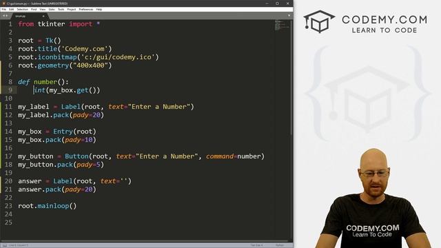 How to Validate an Entry Widget as an Integer - Python Tkinter GUI Tutorial #67