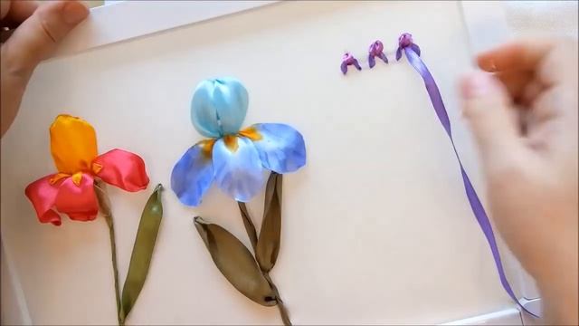 МК. Разные способы вышивки ириса. Часть 3. Миниатюрные ирисы. смотреть онлайн