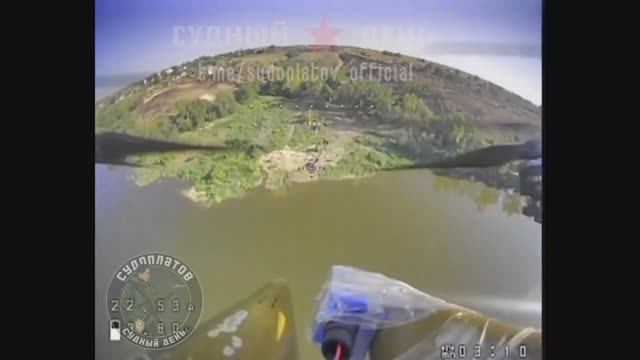 ??☠⚡Кадры уничтожение лодки ВСУ и опорного пункта с помощью FPV дрона "ВТ-40"⚡