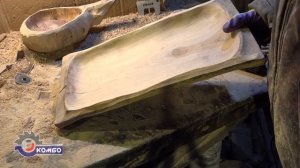 Шлифование блюда из дерева - Интерскол УПМ-150/1200Э, резиновая опорная тарелка, щетка Де-Теро