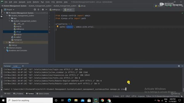How to Create Superuser in Django | Student Management System Project In Python Django