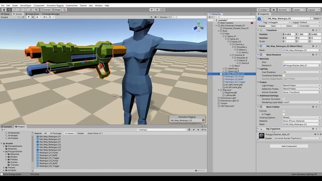 [#03] Unity Animation Rigging - Attaching a weapon using two bone IK constraint смотреть онлайн