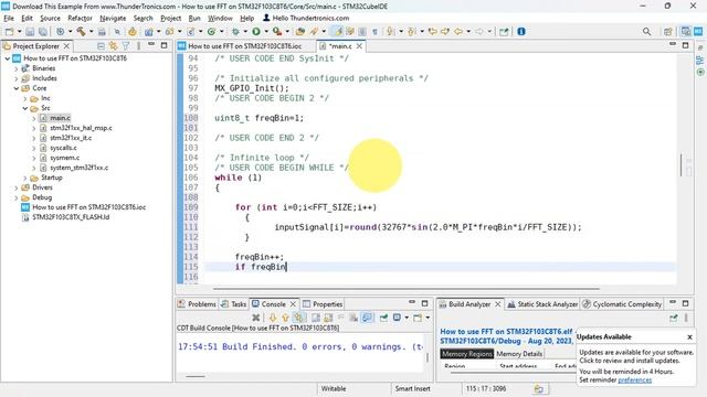 How to use FFT on STM32F103C8T6 step-by-step in 10 minutes - STM32 Tutorial #6