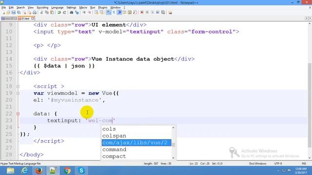 Vue.js and vue-router two way data-binding | 2-Way Data Binding in VueJs | example
