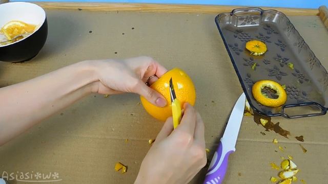 DIY How to make Halloween candle holder out or orange (ENG Subtitles) - Speed up #408 смотреть онлайн