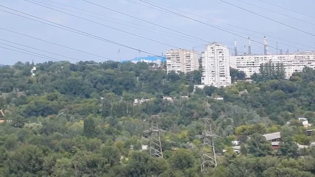 Хортица, Днепр и  Плотина ДнепроГЭС с высоты