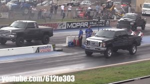 Dodge Ram Cummins Diesel vs Ford Powerstroke Race