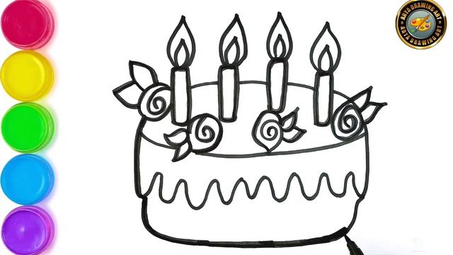 How to draw a birthday cake drawing ? step by step drawing for beginners. Cake drawing video by Ary