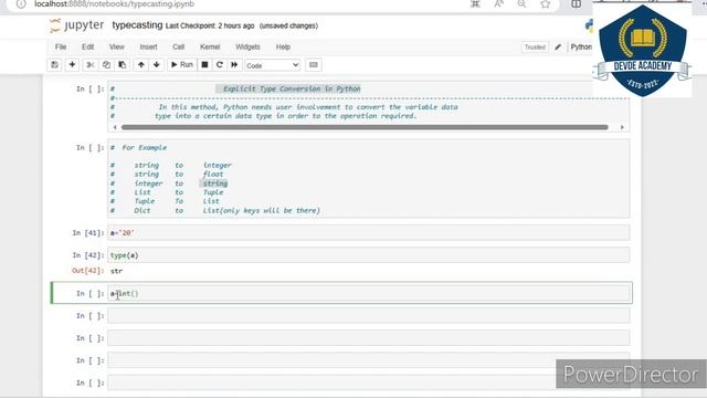 Typecasting in python | Type casting in python | Type conversion in python | convert Data type